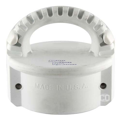 White 3" Food Grade Polypropylene Female Safety Bump Cap