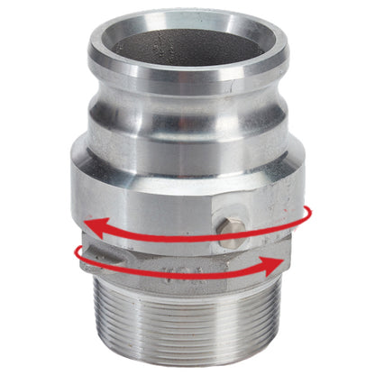 Aluminum 3" Swivel Male Camlock x 3" Male NPT (USA)