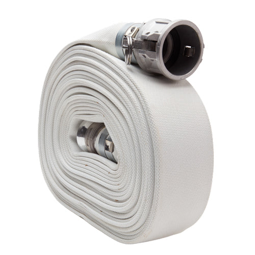 White 3" x 25' Camlock Single Jacket Mill Hose