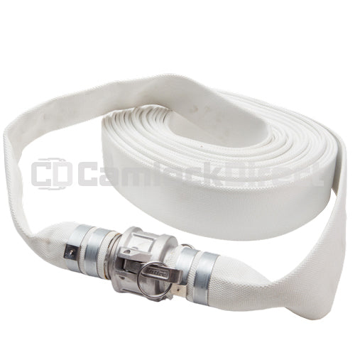 White 3" x 25' Camlock Single Jacket Mill Hose