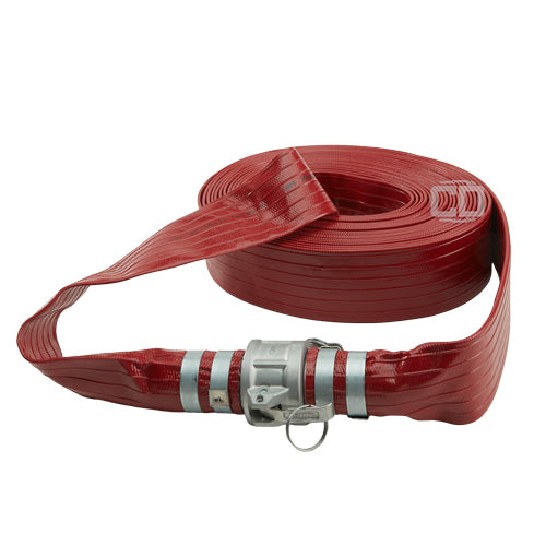 Red 1 1/2" x 50' Camlock Medium Duty Hose