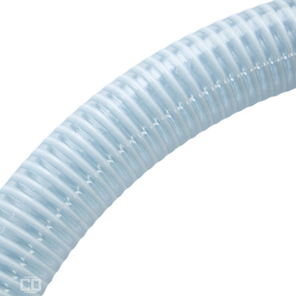 White - Clear 1 1/2" x 20' Camlock Suction Hose