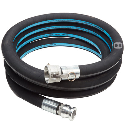 Black 1 1/2" x 20' Heavy-Duty Camlock Suction Hose