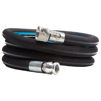 Black 2" x 20' Heavy-Duty Camlock Suction Hose