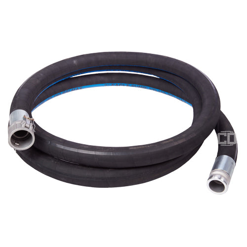 Black 2" x 20' Heavy-Duty Camlock Suction Hose