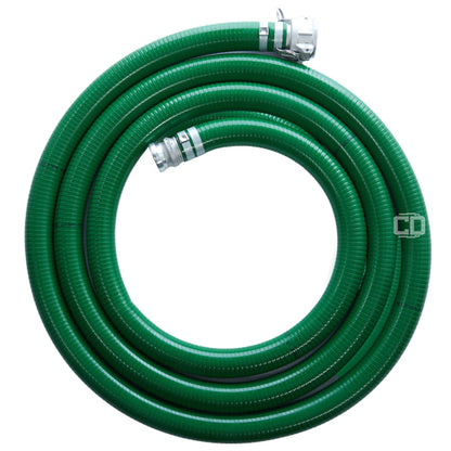 Green 6" x 20' Camlock Suction Hose