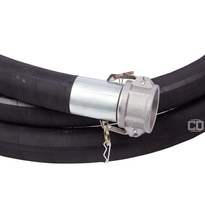 Black 6" x 20' Heavy-Duty Camlock Suction Hose