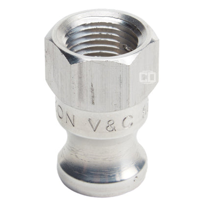 Aluminum 1/2" Male Camlock x 1/2" Female NPT