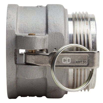 Aluminum 2 1/2" Female Camlock x 2 1/2" Male NH (USA)