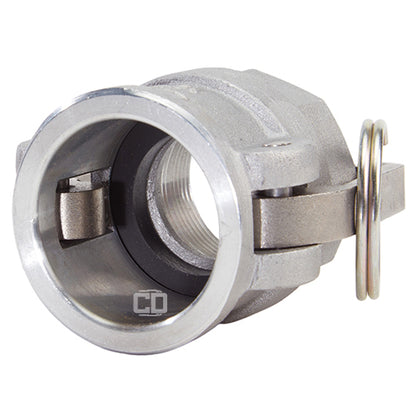 Aluminum 1 1/4" Female Camlock x 1 1/4" Female NPT