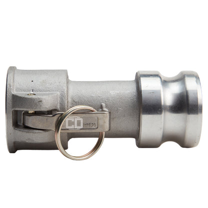 Aluminum 1 1/2" Female Camlock x 2" Male Camlock (USA)
