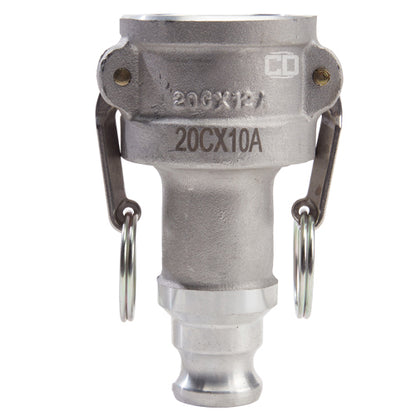 Aluminum 2" Female Camlock x 1" Male Camlock (USA)
