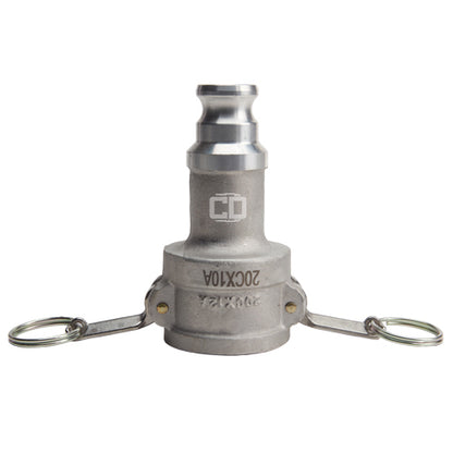 Aluminum 2" Female Camlock x 1" Male Camlock (USA)