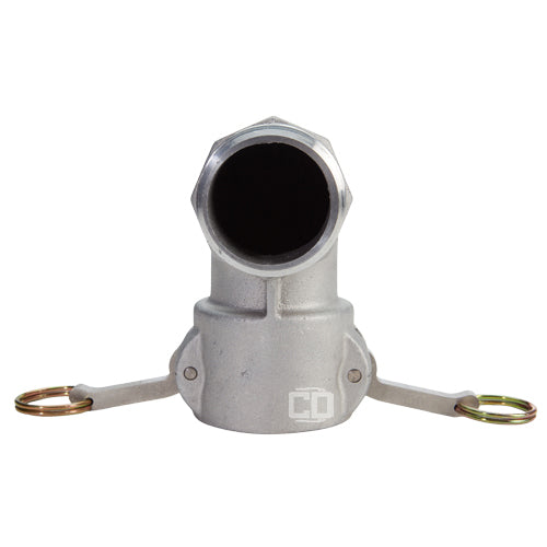 Aluminum 2" Female Camlock x 2" Male NPT 90 Degree Elbow (USA)