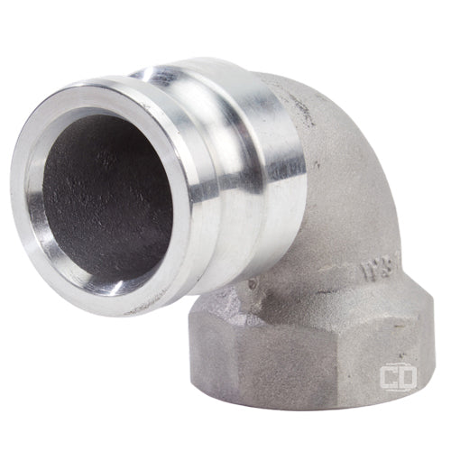 Aluminum 2" Male Camlock x 2" Female NPT 90 Degree Elbow (USA)