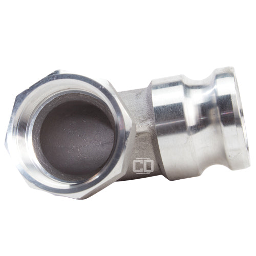 Aluminum 2" Male Camlock x 2" Female NPT 90 Degree Elbow (USA)