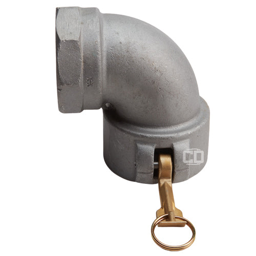 Aluminum 3" Female Camlock x 3" Female NPT 90 Degree Elbow (USA)