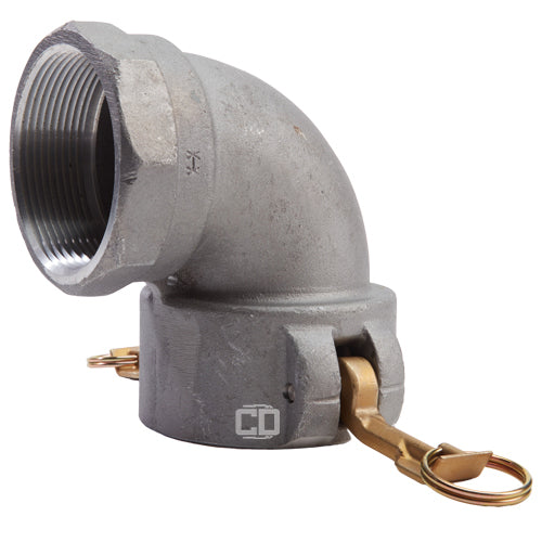 Aluminum 3" Female Camlock x 3" Female NPT 90 Degree Elbow (USA)