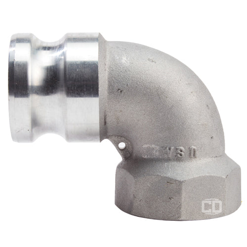 Aluminum 3" Male Camlock x 3" Female NPT 90 Degree Elbow (USA)