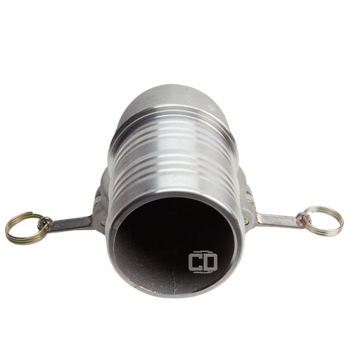 Aluminum 4" Female Camlock x Hose Shank 90 Degree Elbow (USA)
