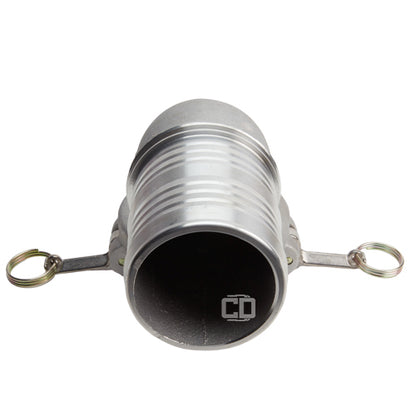 Aluminum 4" Female Camlock x Hose Shank 90 Degree Elbow (USA)