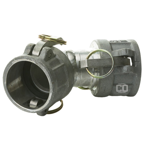 Aluminum 4" Female Camlock x 4" Female Camlock 45 Degree Elbow (USA)