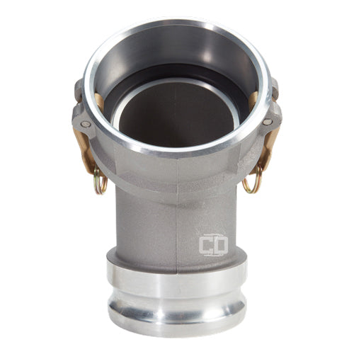 Aluminum 6" Male Camlock x 6" Female Camlock 45 Degree Elbow (USA)