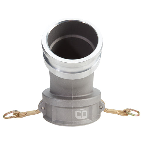 Aluminum 6" Male Camlock x 6" Female Camlock 45 Degree Elbow (USA)