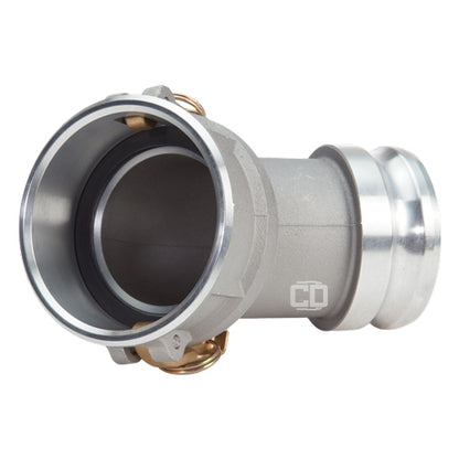 Aluminum 6" Male Camlock x 6" Female Camlock 45 Degree Elbow (USA)