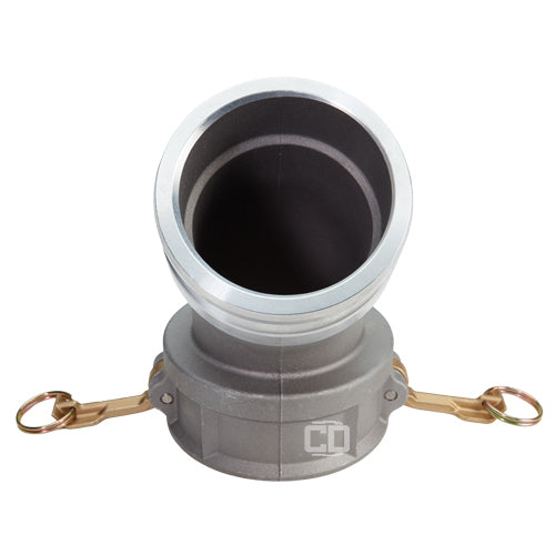 Aluminum 6" Male Camlock x 6" Female Camlock 45 Degree Elbow (USA)