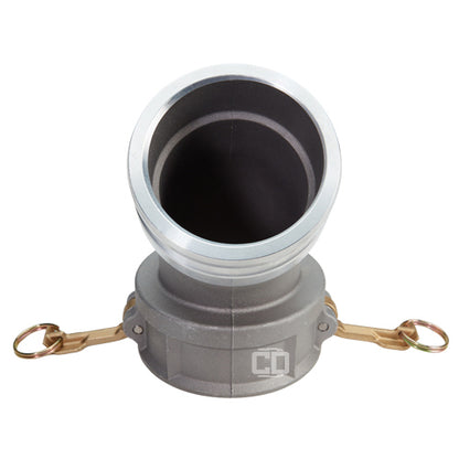 Aluminum 6" Male Camlock x 6" Female Camlock 45 Degree Elbow (USA)