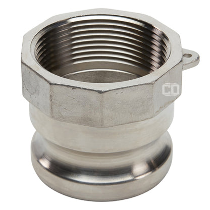 Stainless Steel 2 1/2" Male Camlock x 2 1/2" Female NPT (USA)