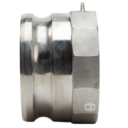 Stainless Steel 4" Male Camlock x 3" Female NPT (USA)