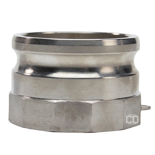 Stainless Steel 4" Male Camlock x 3" Female NPT (USA)