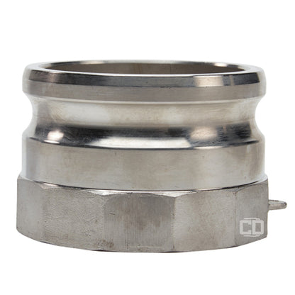 Stainless Steel 4" Male Camlock x 3" Female NPT (USA)
