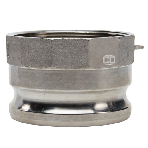 Stainless Steel 4" Male Camlock x 3" Female NPT (USA)