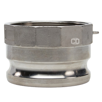 Stainless Steel 4" Male Camlock x 3" Female NPT (USA)