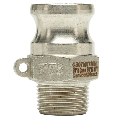 Stainless Steel 3/4" Camlock Male x 3/4" NPT Male