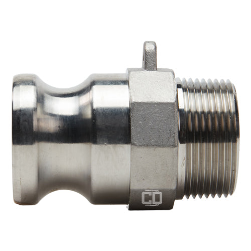 Stainless Steel 1 1/4" Camlock Male x 1 1/4" NPT Male