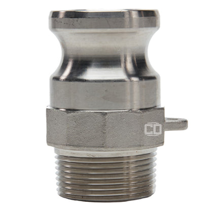 Stainless Steel 1 1/4" Camlock Male x 1 1/4" NPT Male