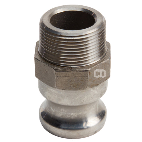 Stainless Steel 1 1/4" Camlock Male x 1 1/4" NPT Male (USA)
