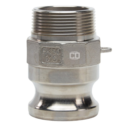 Stainless Steel 1 1/2" Camlock Male x 1 1/2" NPT Male