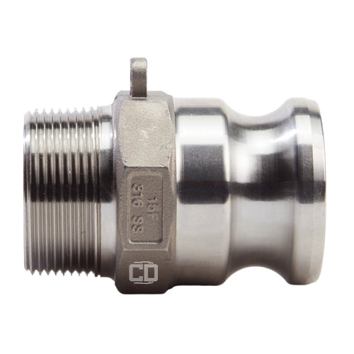 Stainless Steel 1 1/2" Camlock Male x 1 1/2" NPT Male (USA)