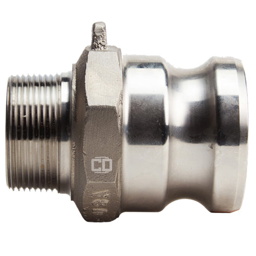 Stainless Steel 2" Camlock Male x 1 1/2" NPT Male (USA)