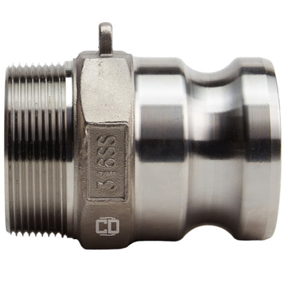 Stainless Steel 2" Camlock Male x 2" NPT Male (USA)