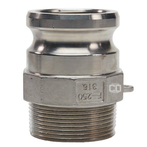 Stainless Steel 2 1/2" Camlock Male x 2 1/2" NPT Male