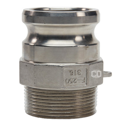 Stainless Steel 2 1/2" Camlock Male x 2 1/2" NPT Male