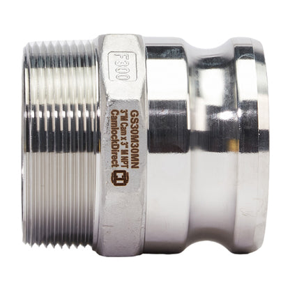 Stainless Steel 3" Camlock Male x 3" NPT Male
