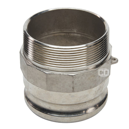 Stainless Steel 4" Camlock Male x 4" NPT Male