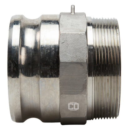 Stainless Steel 4" Camlock Male x 4" NPT Male